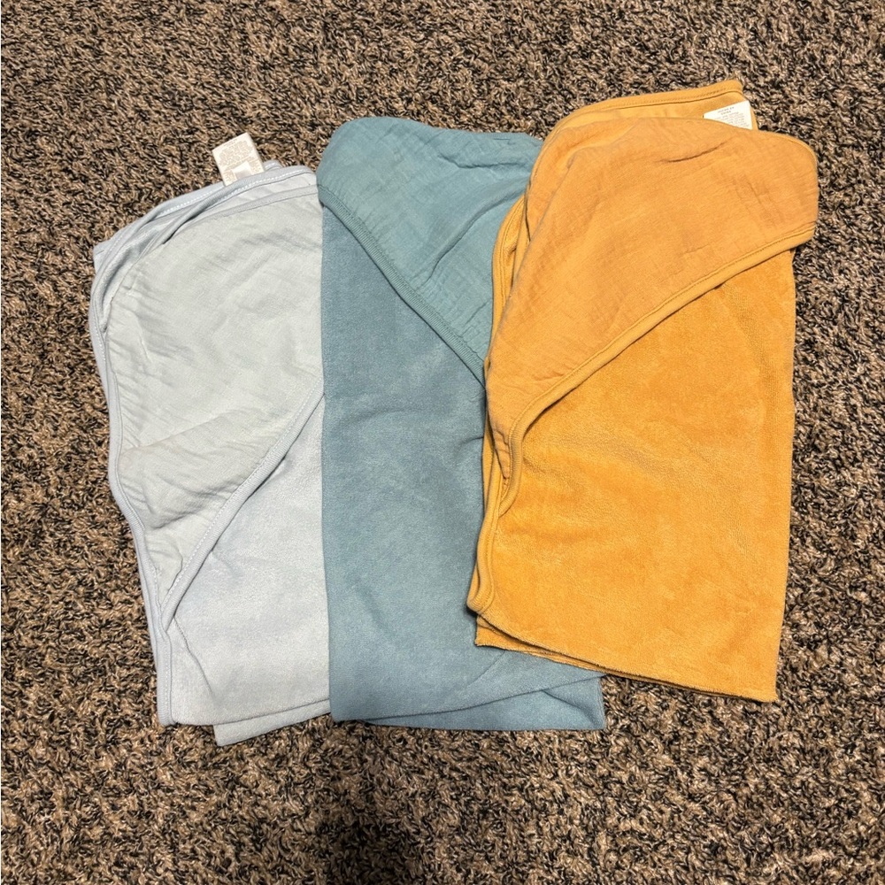 Set of Three Hooded Baby Towels